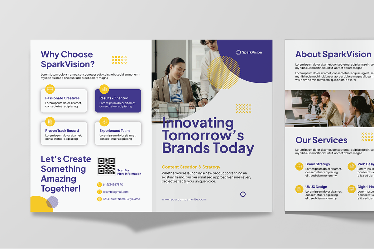 Agency Creative Bifold Brochure, a Brochure Template by Annora Studio (Photo 5 of 6)