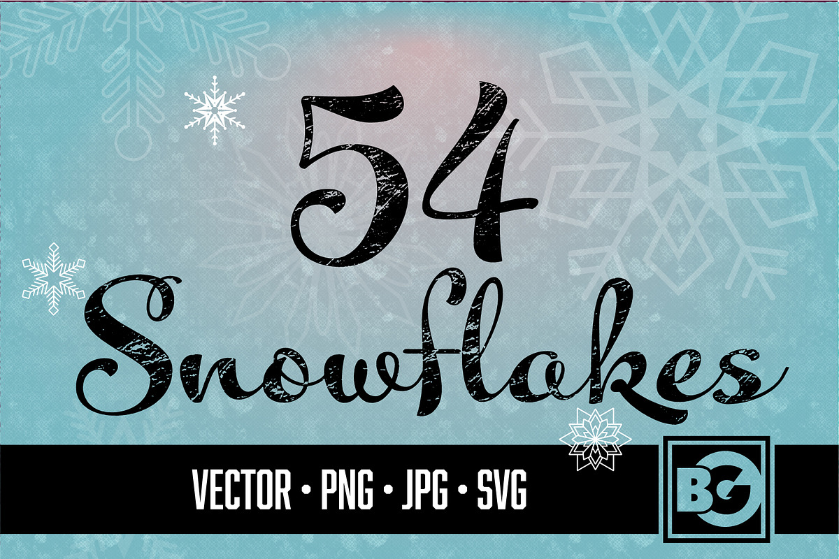 54 Vector Winter Snowflakes, an Illustration by BackYard Graphics Co. (Photo 1 of 5)