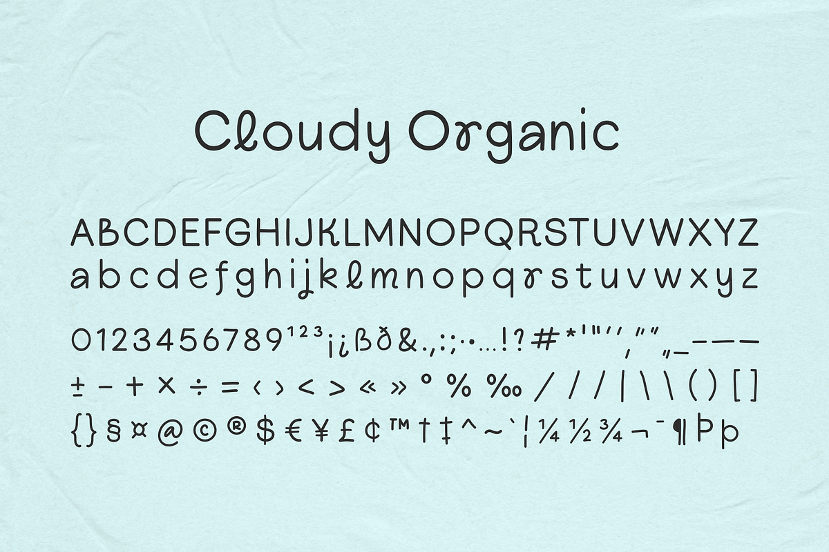 Cloudy Organic  - A Handwritten Font, a Handwritten Font by Ainun Jinan (Photo 9 of 9)