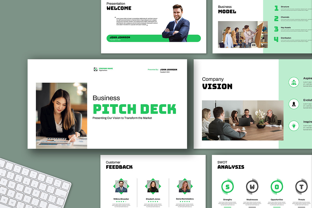 Business Pitch Deck Presentation, a Presentation Template by Mighty-Slide (Photo 1 of 6)