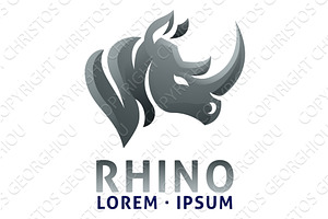 Rhino Rhinoceros Animal Design Icon, an Animal Illustration by Christos Georghiou