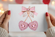 Valentine Cherry Rhinestone PNG, an Illustration by DreamPrint404 (Thumbnail 5 of 6)
