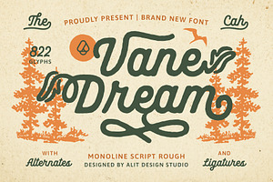 Vane Dream Typeface, a Script Font by alit design