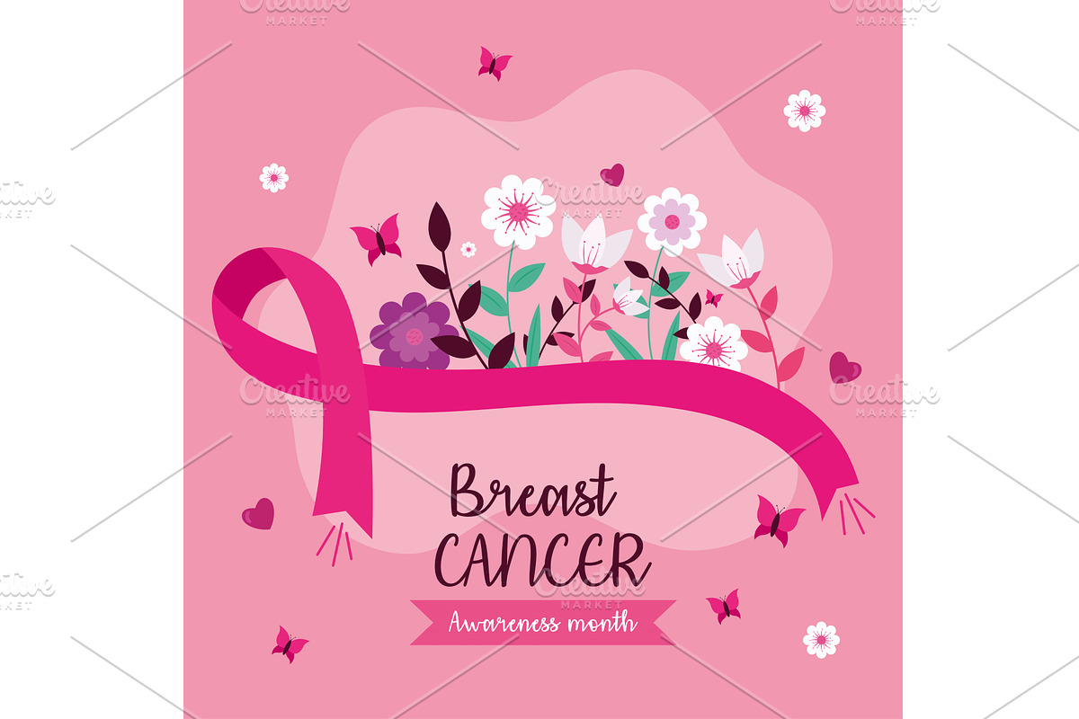breast cancer awareness banner with, a Healthcare Illustration by studiogstock