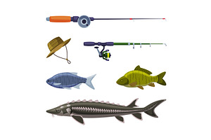 Fishing with River or Freshwater, an Animal Illustration by TopVectors