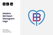 Modern BM Heart Monogram Logo, a Branding & Logo Template by Luxury Logos (Thumbnail 1 of 4)