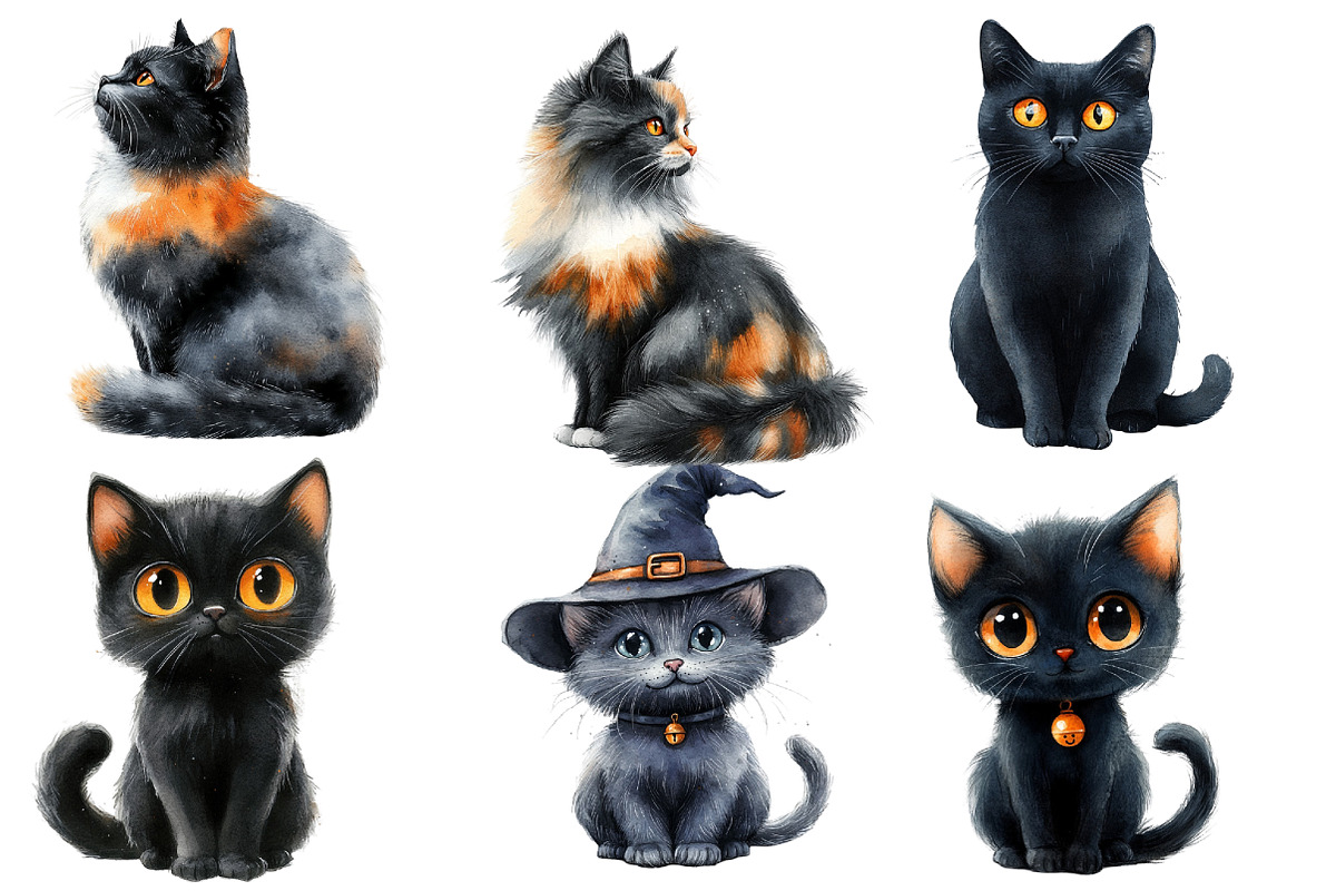 Halloween Cat Clipart, an Illustration by Designworld (Photo 2 of 6)