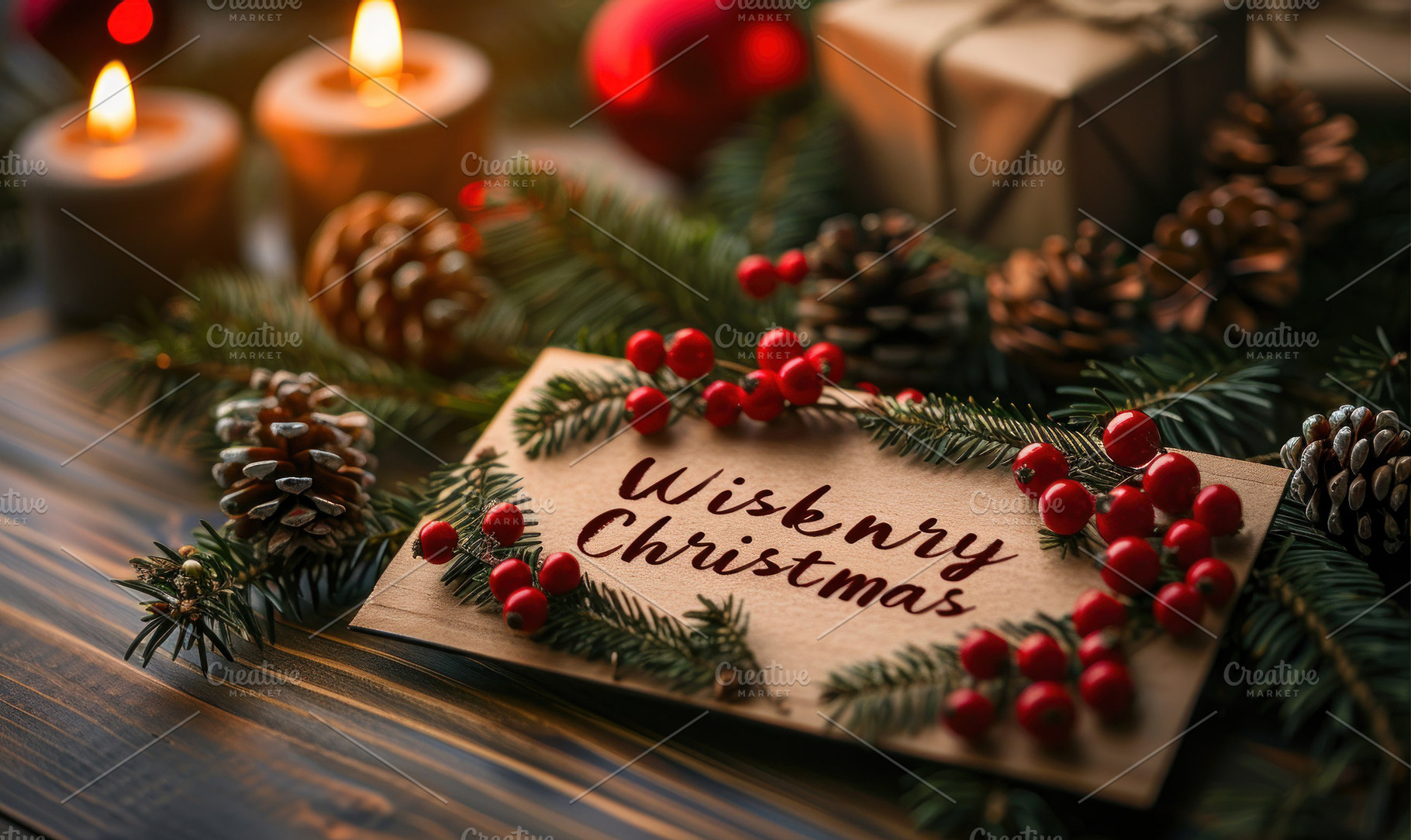 Compose a heartfelt Christmas card f, a Photo by LOGOCREATIVE