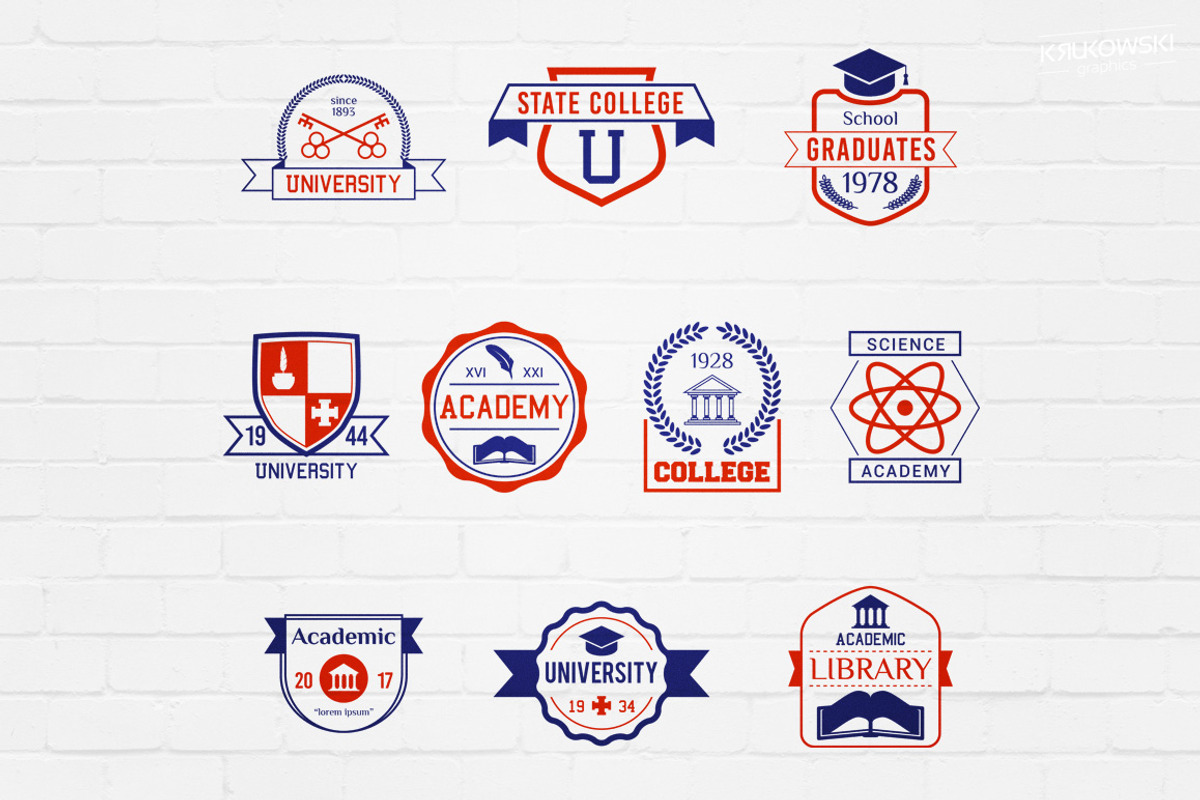 Academic College School Badges Logos, a Branding & Logo Template by Krukowski Graphics (Photo 3 of 5)