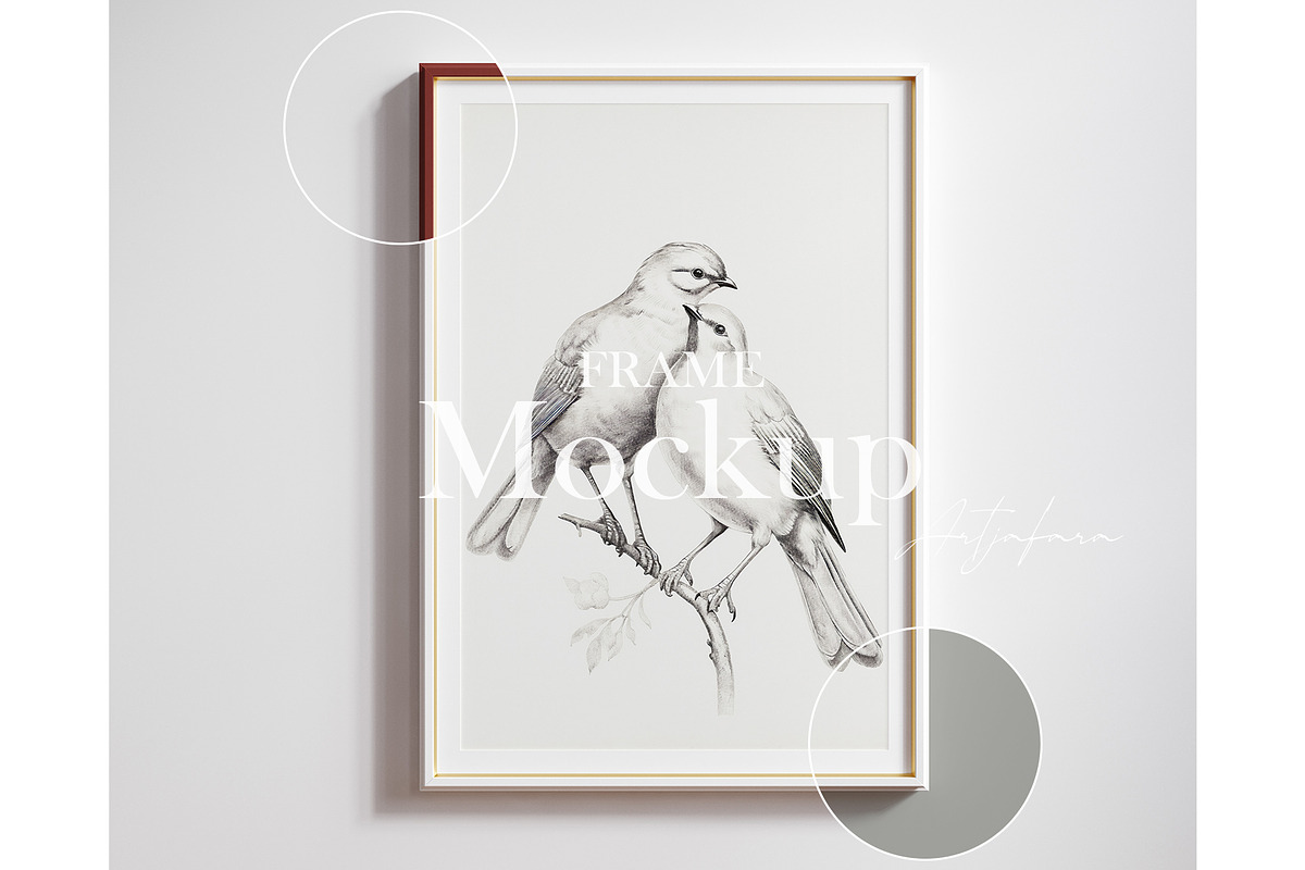 White frame mockup close up, an Advertising Mockup by Artjafara (Photo 1 of 4)