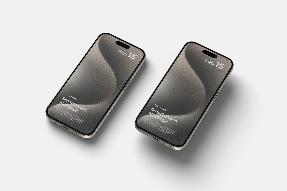 iPhone 15 Pro Mockup, an iPhone Mockup by graphicpages (Photo 13 of 19)