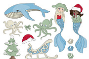 CHRISTMAS MERMAID, a Decorative Illustration by FARAWAYKINGDOM (Thumbnail 12 of 14)