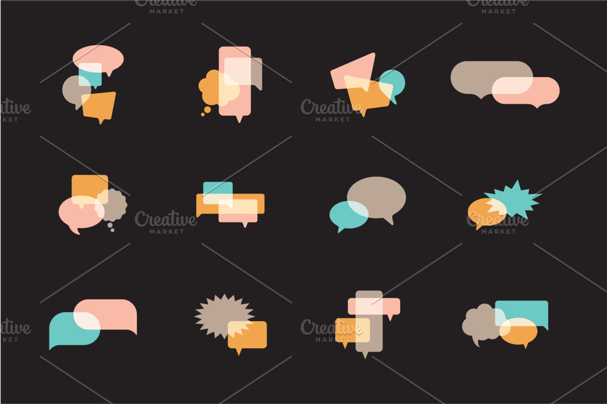 speech bubble icons, a Solid Icon by vekstok (Photo 4 of 5)