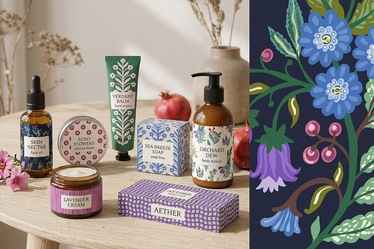 Modern Folk Botanical Patterns, a Pattern Graphic by Sonulkaster (Photo 6 of 13)