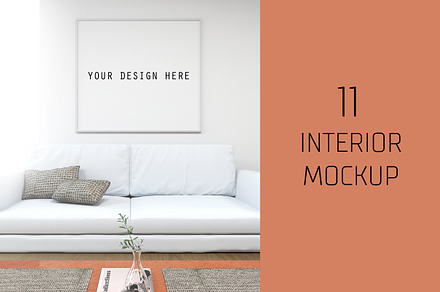 Mockup interior with frame