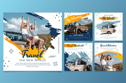 Travel Post ads for Social Media, a Business Card Template by CreativeCraft0