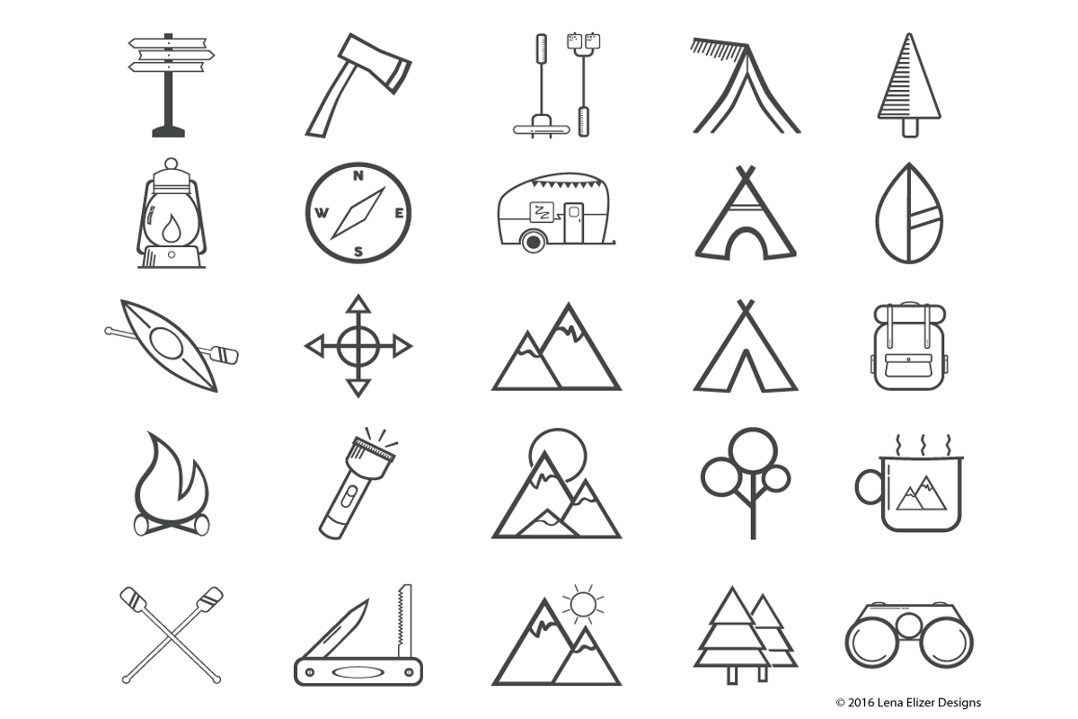Outdoor Fun Icon Set, an Icon by Lena Elizer Art + Design (Photo 3 of 4)