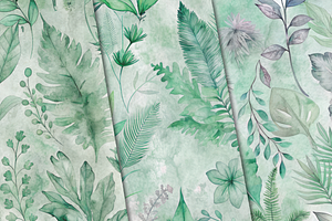 Lush Greenery Seamless Patterns