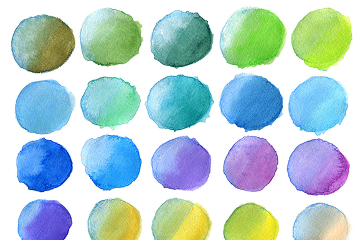 420 hand drawn watercolor spots, a Texture Graphic by Art Loft (Photo 11 of 14)