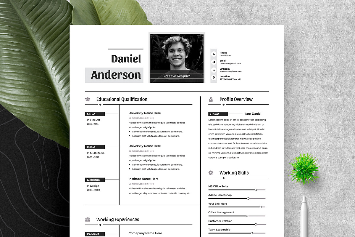 Resume Cv Template Word Apple Pages, a Resume Template by Tbunny (Photo 4 of 6)