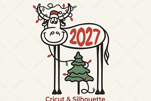 Funny Christmas 2027 Deer SVG Cricut
