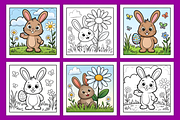 Little Bunny Big Joy Coloring Pages, an Animal Illustration by Coco Bloom (Thumbnail 4 of 6)
