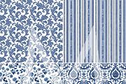 Blue Toile de Jouy Pattern Paper Set, a Pattern Graphic by Maishop (Thumbnail 3 of 15)