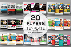 20 Health & Fitness Flyers Bundle