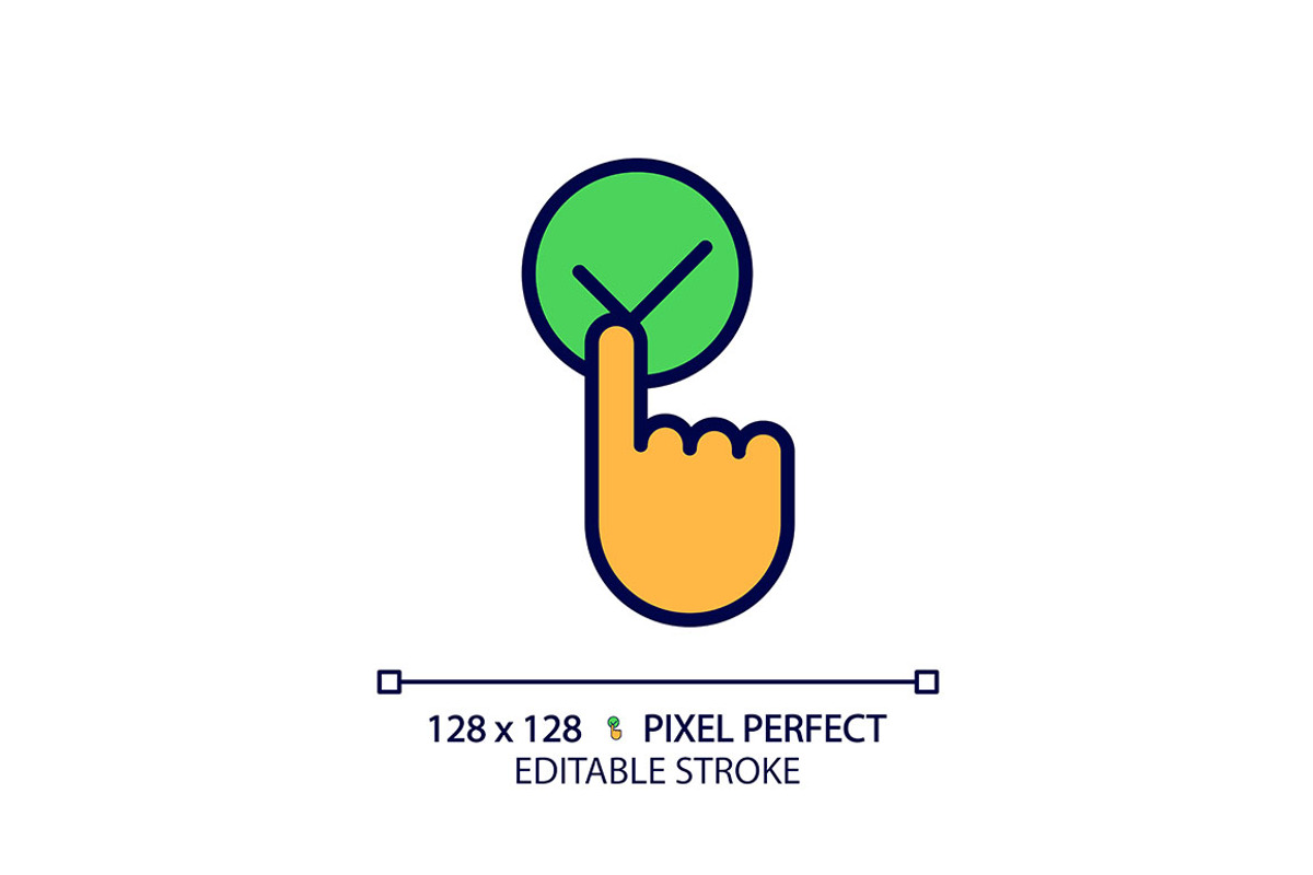 Click accept button pixel perfect, an Icon by IMG Visuals