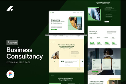 Avalon – business Figma landing page, an UI Kit Template by neuwebz