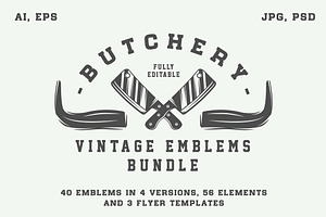 Vintage Butchery Emblems