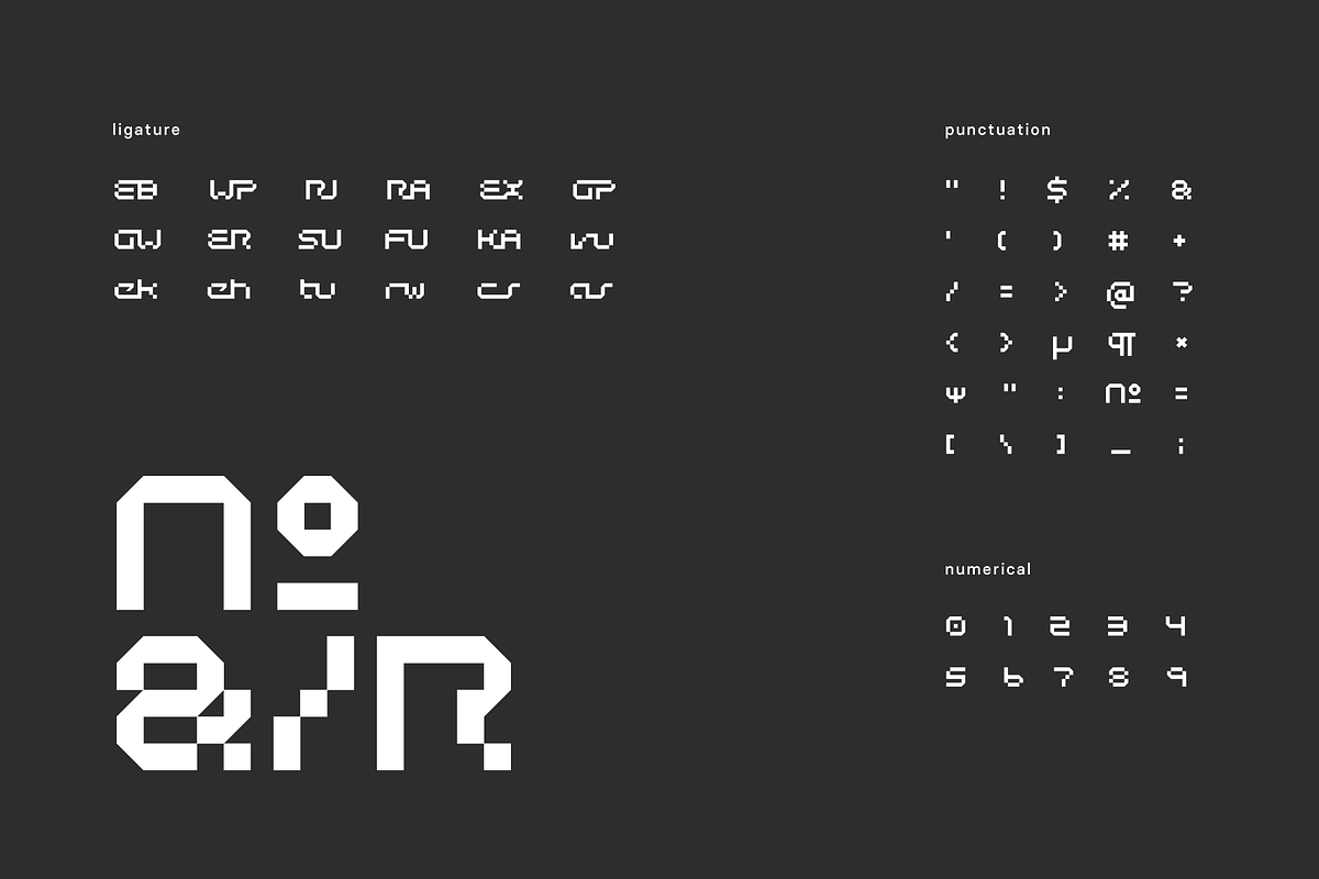 Woqna Pixel Tech Font, a Font by baqoos (Photo 9 of 9)