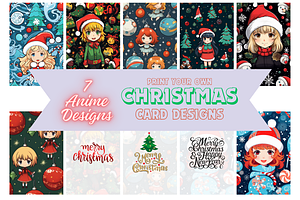 Christmas Card Design Bundle 6 Anime