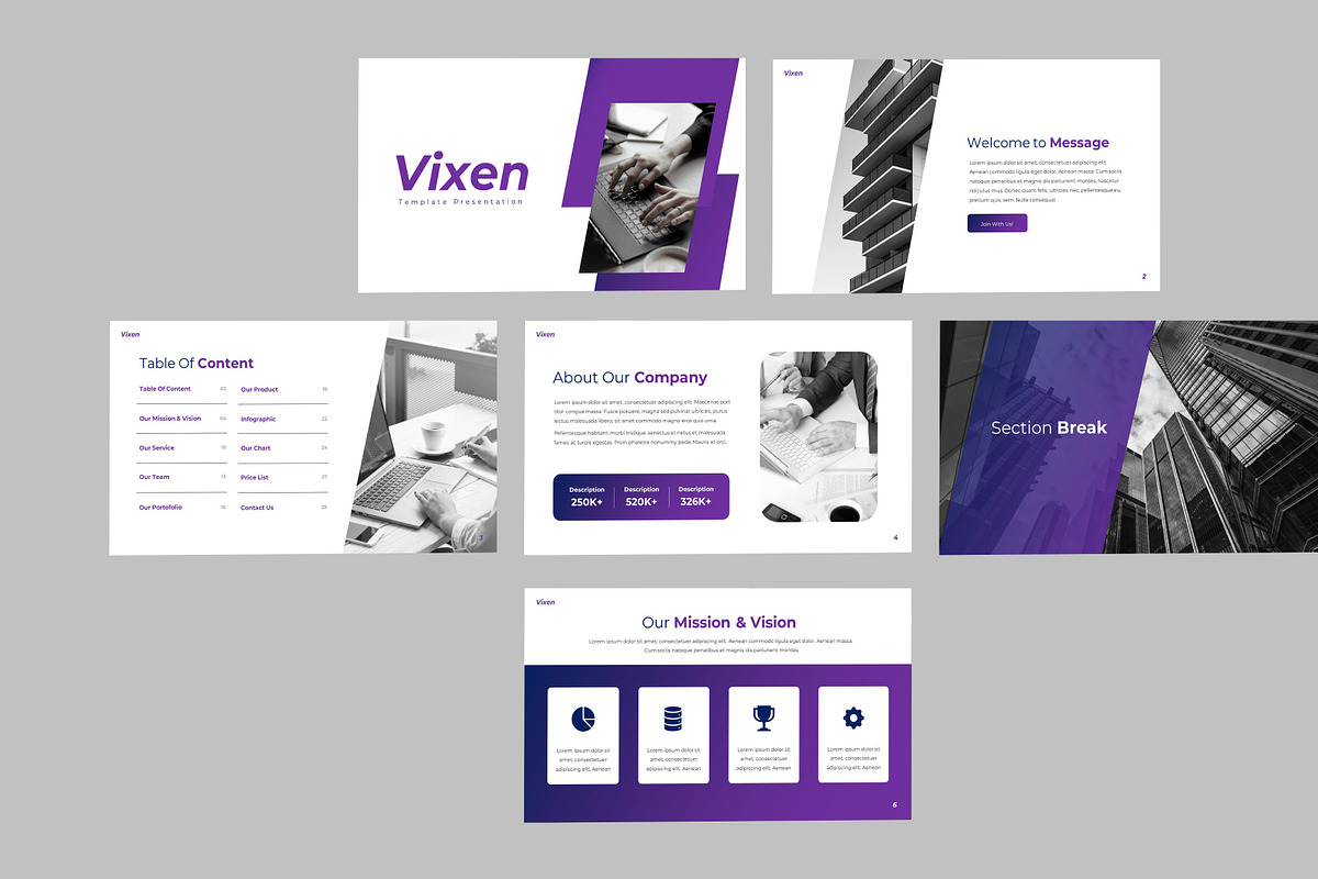 Vixen Presentation Template Design, a Presentation Template by Recreative (Photo 2 of 6)
