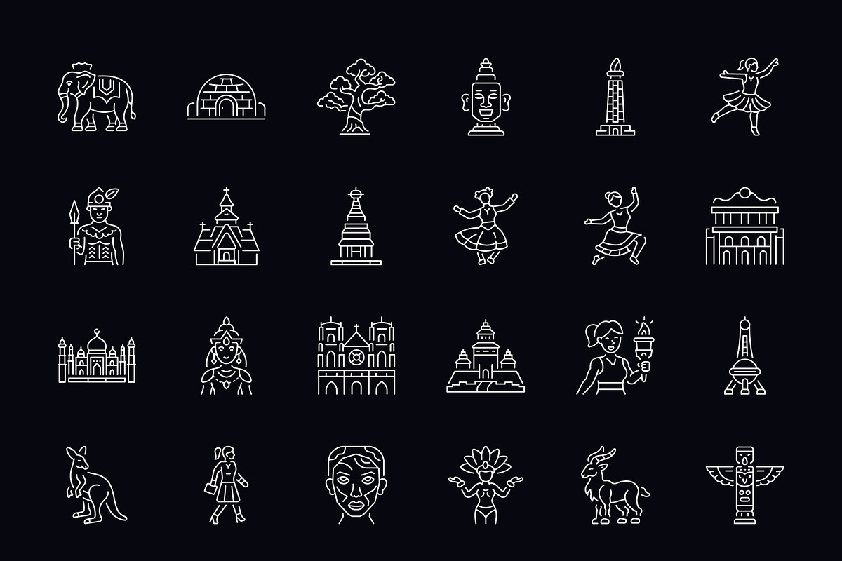 Country Icon Art Set, an Outline Icon by Prosymbols (Photo 8 of 8)