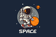 Astronaut t-shirt bundle. 20 vector, a Technology Illustration by Fractal fonts & graphics (Thumbnail 16 of 21)