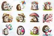 Spring Hedgehog Sublimation Clipart, an Illustration by RobertsArt (Thumbnail 4 of 7)