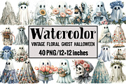 Vintage Floral Ghost Halloween, an Illustration by Design Market (Thumbnail 1 of 4)