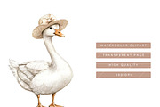 Watercolor Silly Goose Clipart, an Animal Illustration by SparkyDesignsUS (Thumbnail 6 of 8)