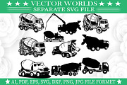 Concrete Truck SVG, Trucks SVG, an Object Graphic by VectorWorlds (Thumbnail 1 of 3)