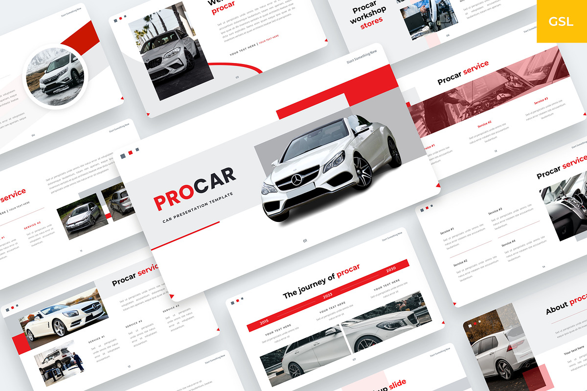 Procar - Car vehicle Google Slides, a Presentation Template by BeadyLab (Photo 1 of 6)