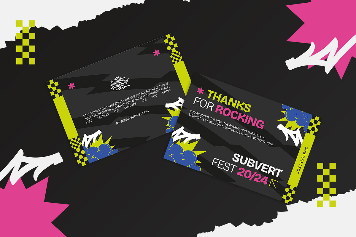 Subvert Fest - Thank You Card, a Print Template by StreaksideStd (Photo 3 of 3)