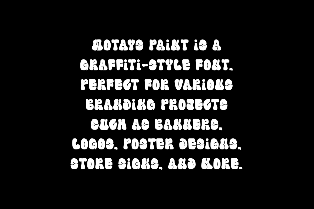 Wotays Paint - Graffiti Font, a Sans Serif Font by Iqsiart Studio (Photo 5 of 7)