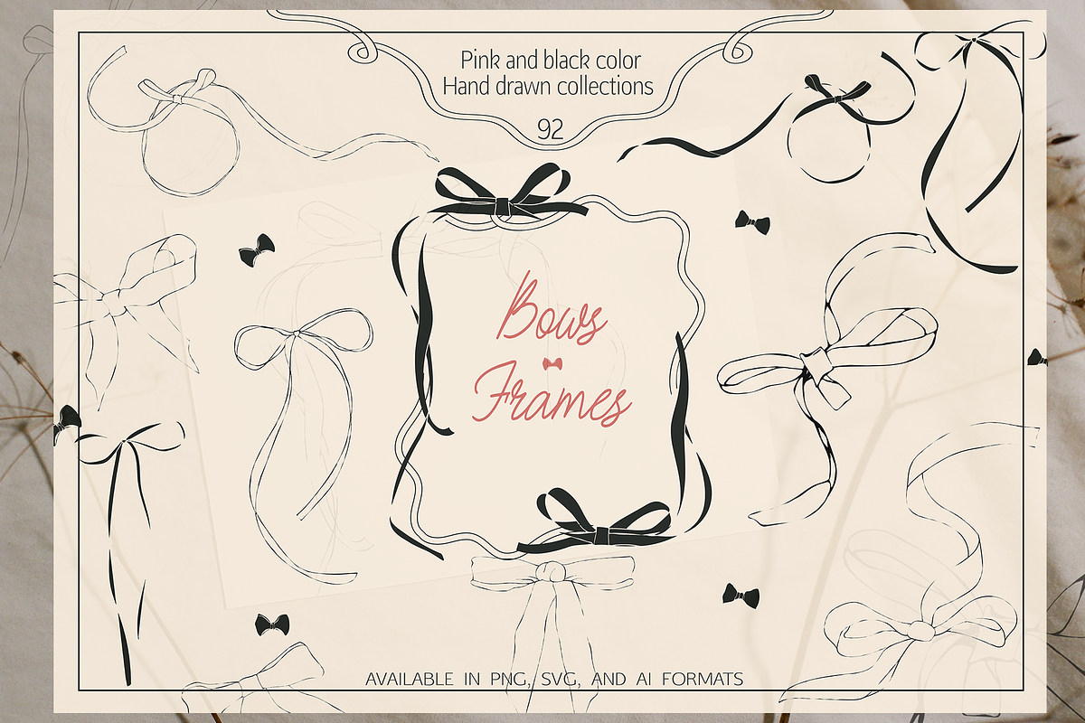 Elegant Bows & Frames – Clipart, a Decorative Illustration by NatalieArtsDenysenko (Photo 1 of 11)