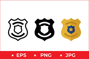 Police Badge Icons, a Solid Icon by Artonix