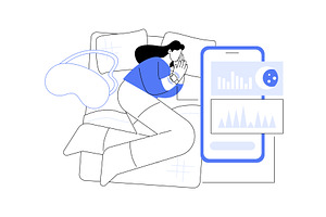 Sleep tracking app isolated cartoon, a Person Illustration by Visual Generation