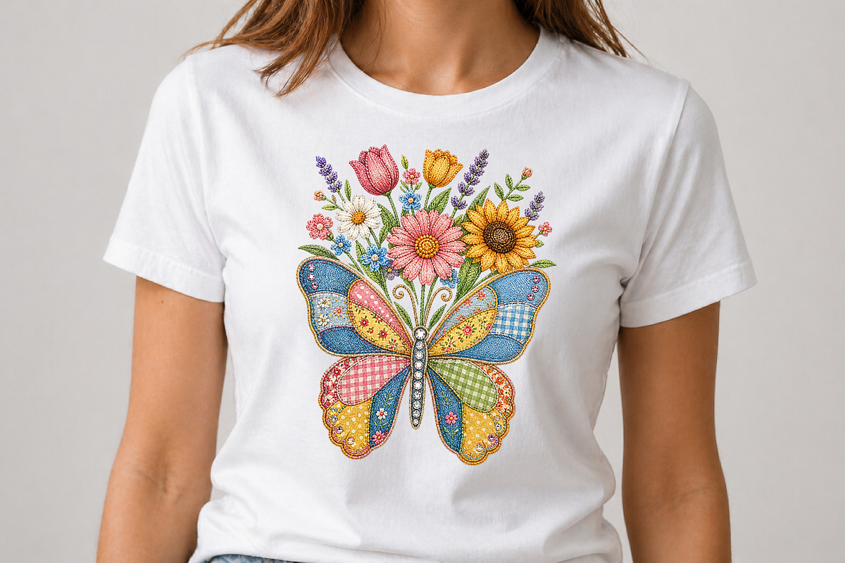 Spring Butterfly Patchwork PNG, a Seasonal Illustration by Pixels.Craft (Photo 2 of 8)
