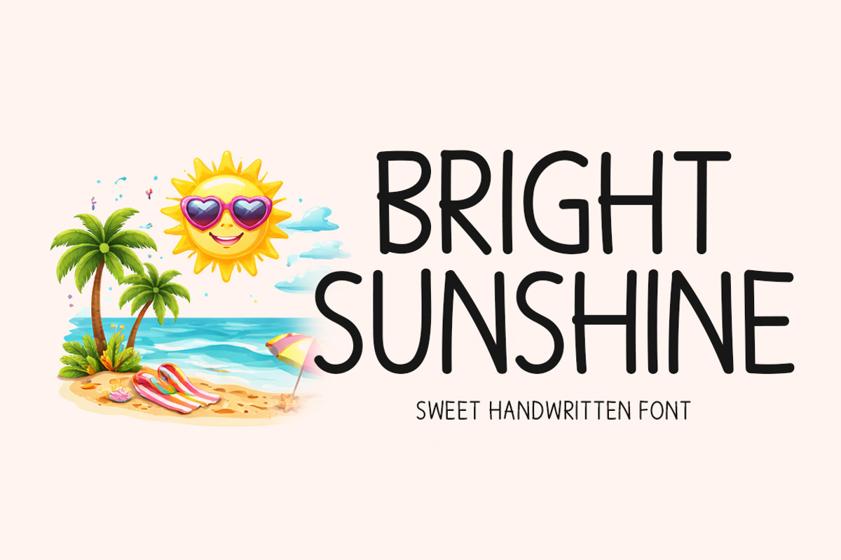 Bright Sunshine Typeface, a Handwritten Font by Seemly Fonts (Photo 1 of 5)