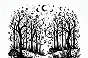 50 Mystical Galaxy Forest Silhouette, a Technology Illustration by Amazin_art (Thumbnail 2 of 34)
