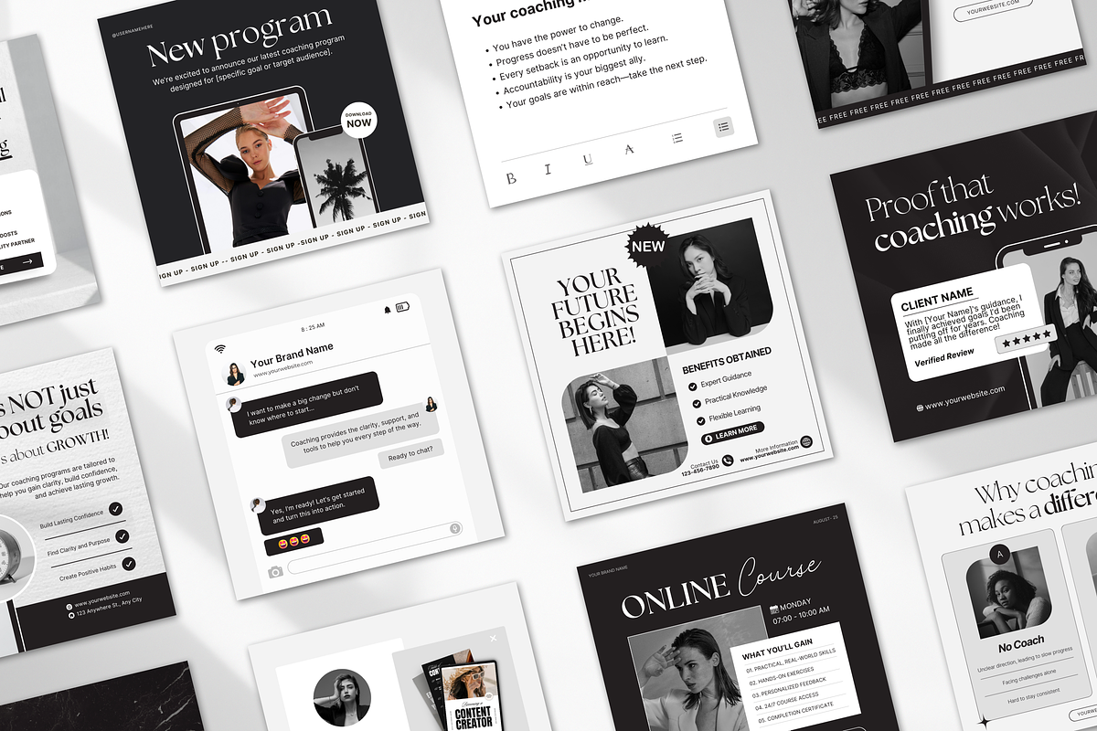 Coach Static Ad Templates Canva, a Social Media Template by DigiPax (Photo 3 of 11)